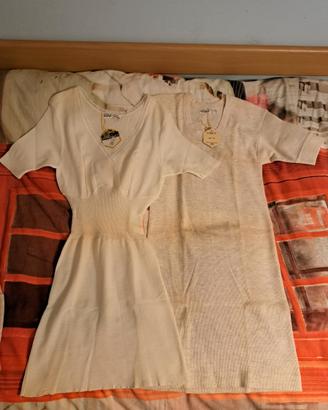Lotto 2 Maglie Intime Vintage Ragno Pura Lana