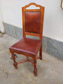 sedia legno pelle 