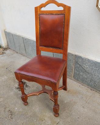 sedia legno pelle 