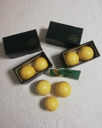 Set Biglie Super Aramith Gialle Vintage 