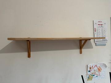 Mensola e staffe stile IKEA color Faggio 120x30