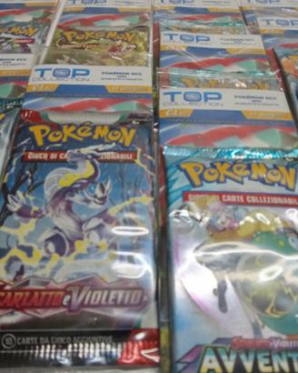 lotto di 10 bustine Pokémon sigillate nuove 