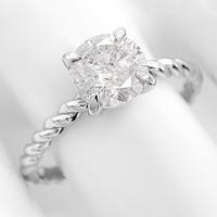 Anello 14kt Oro Bianco Diamante Naturale 1.12 IGI