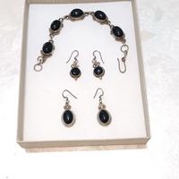 Bracciale vintage con orecchino in Onice 