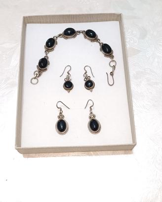 Bracciale vintage con orecchino in Onice 