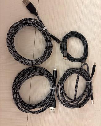 4 cavi caricabatteria iphone 14 13 12 11
