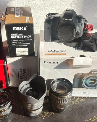 Canon EOS 6D + 3 obiettivi + Battery Grip
