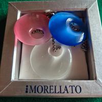 collana in acciaio e ciondili in vetro