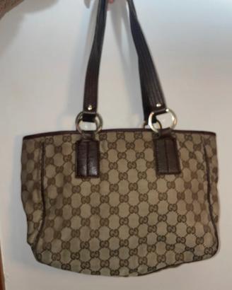 tote bag GUCCI da donna 113019 beige x marrone