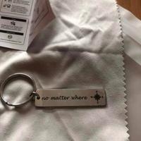 Ciondolo portachiavi con scritta “no matter where”