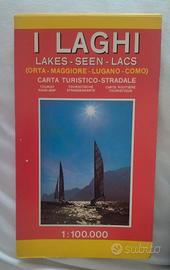 Mappa dei Laghi Orta-Maggiore-Lugano-Como