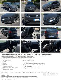 Volkswagen Polo 1.4 TDI 75 CV – 2016 – 153.000 km