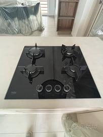 Piano cottura Beko 4 fuochi in vetro nero
