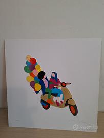 marco lodola, serigrafia materica su cartoncino 