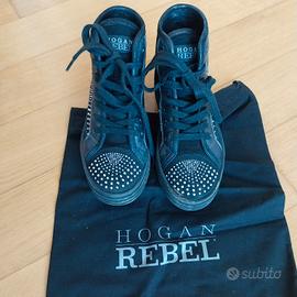 scarpa alta Hogan Rebel n.30 nero con borchiette