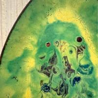 Piatto decorativo 1960 in rame smaltato