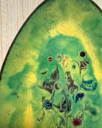 Piatto decorativo 1960 in rame smaltato