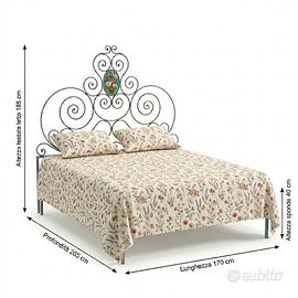 letto matrimoniale ferro battuto verde azzurro