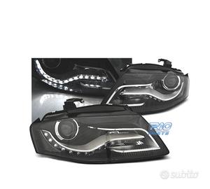 FARI AUDI A4 B8 07-11 LUCE DIURNA DRL SFONDO NERO