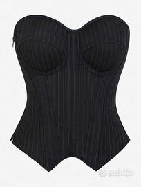 🖤 Corsetto nero gessato con coppe strutturate 🖤
