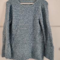 Maglione azzurro HFN Lana e Tactel taglia L