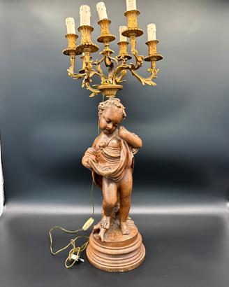 Lampada statua/scultura/candelabro legno/bronzo