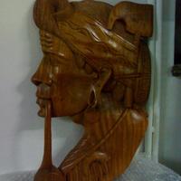 Coppia di indiani in legno