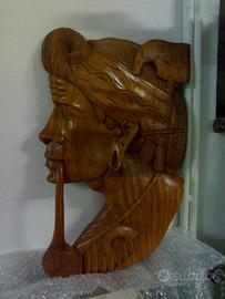 Coppia di indiani in legno