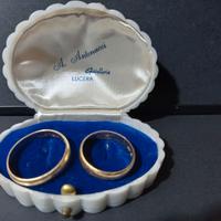 Lotto di 2 fedi nuziali in oro giallo 18K.