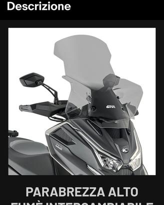 Parabrezza alto Fumè Kymco DTX 360