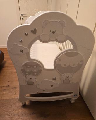 lettino Pali Bonnie legno bianco oblò 