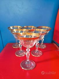 Bicchieri da Champagne con Decorazioni in Oro 