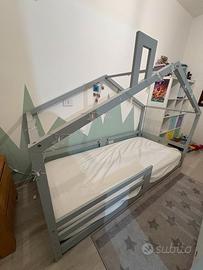 letto per bambini con materasso a forma di casa