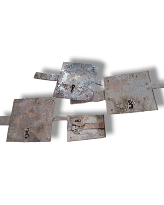 4 serrature antiche in ferro, senza chiave