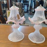 coppia di abat jour in vetro di murano 