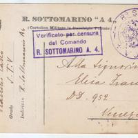 Cartolina Rara Regio Sottomarino A 4  I^ G.M.
