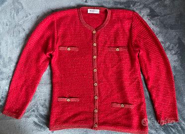 Marya Cardigan T46 Mohair Rosso Lurex Vintage