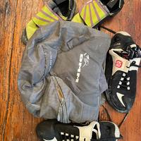 Scarpe 40-42 donna e 34,5 da scalatori con sacca
