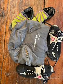 Scarpe 40-42 donna e 34,5 da scalatori con sacca