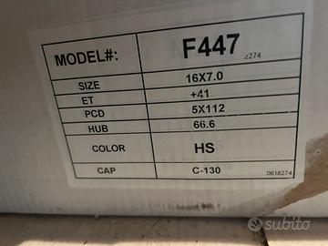 4 Cerchioni auto modello in foto