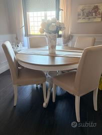 Tavolo rotondo shabby