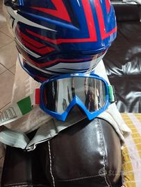 Casco da cross +occhiali protetivi