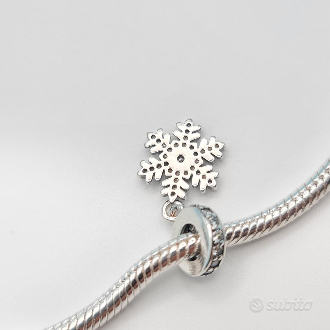 LSxAB Ciondolo Brillante A Forma Di Fiocco Di Neve Natalizio Compatibile Con Bracciali E Collane Pandora, Rame, Nessuna Pietra Preziosa - Foto 7