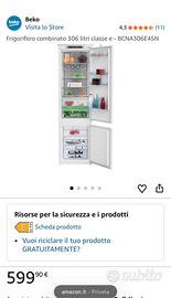 Frigo beko da incasso NO FROST