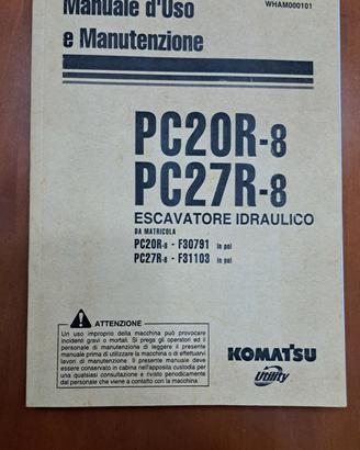 manuale uso e manutenzione komatsu pc27 R8 