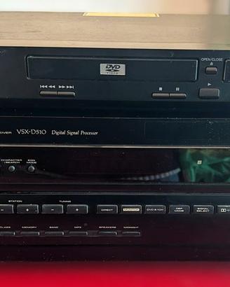 Impianto Pioneer amplificatore VSX-D510, casse dvd
