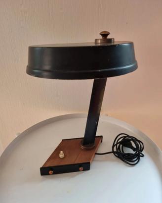 Lampada da tavolo vintage anni 50 legno e metallo