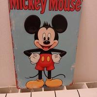 Cartello in Metallo Vintage style di Topolino -