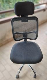 SEDIA DA UFFICIO/PC ERGONOMICA CON POGGIATESTA.