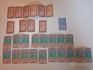 Lotto 37 marche da bollo d'epoca in Lire ed Euro